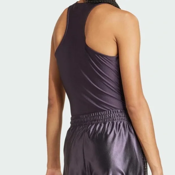 Adidas Originals Spandex Bodysuit in Shiny Aurora Black - Picture 7 of 7